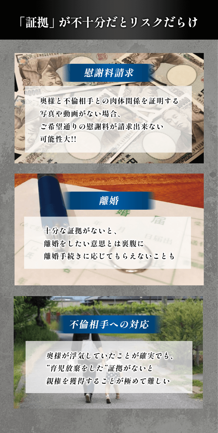 証拠が不十分だとリスクだらけ
